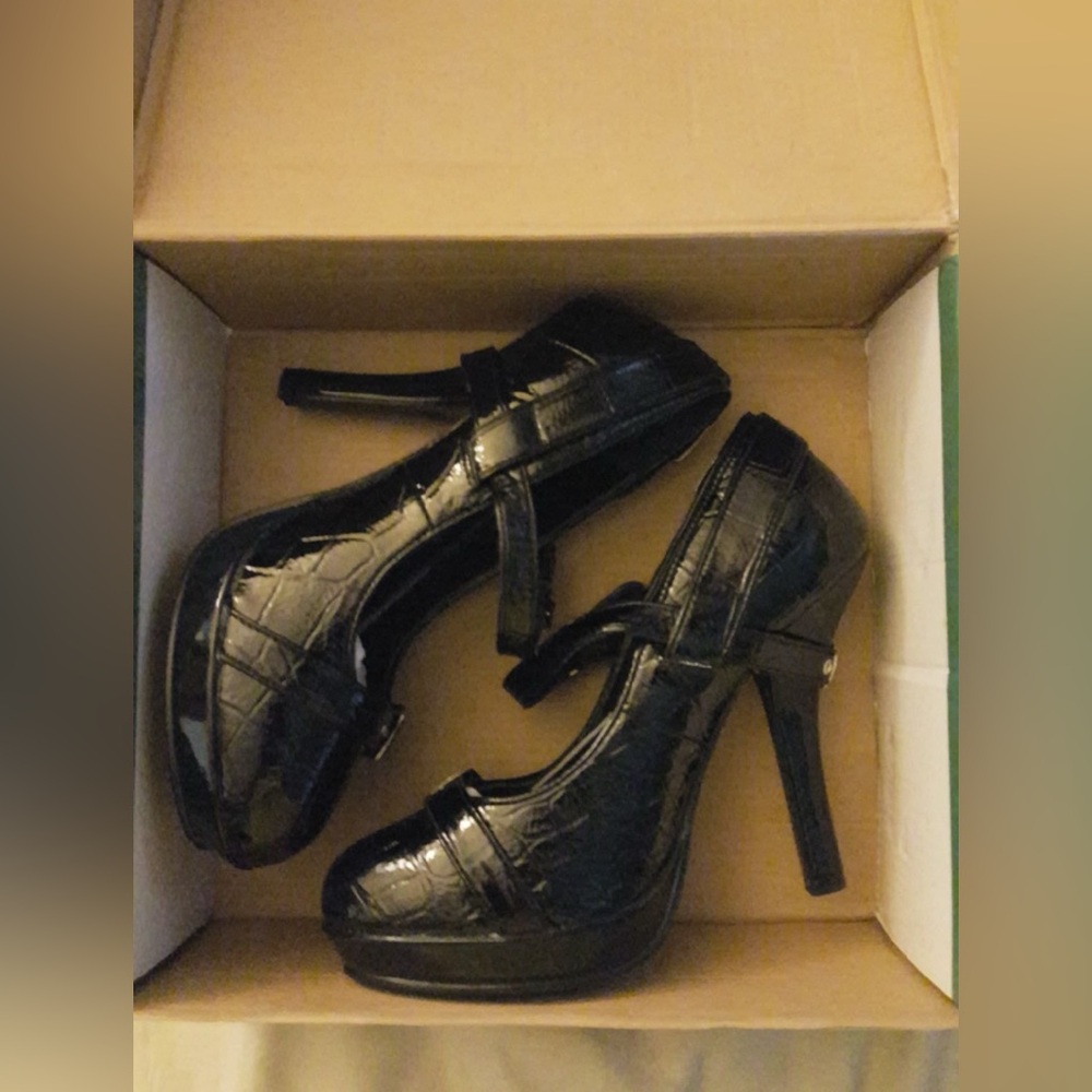 NIB Pin-Up Brand Crocodile Pattern Animal Print High Heel Dress Club Party Shoes